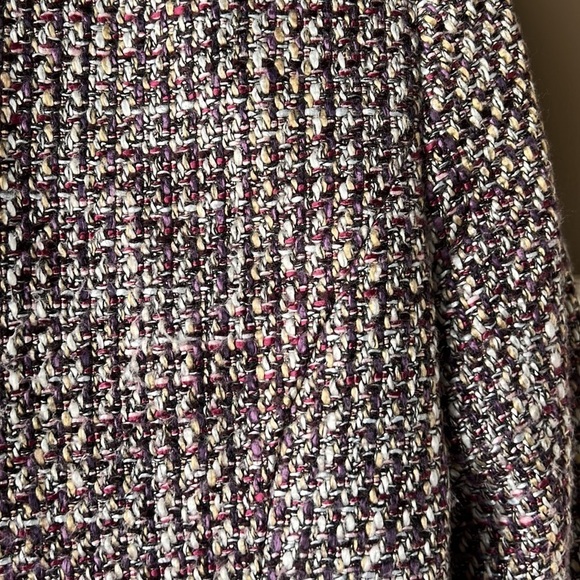LAURA PETITES Purple Bouclé Wool Blend Knit Two Button Closure Blazer Size 2 - Picture 9 of 17